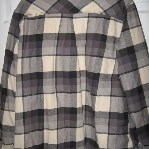 Carhartt Fleece Lined Flannel Shirt Jacket Women's XL Black Beige Plaid 2019 - Picture 7 of 7